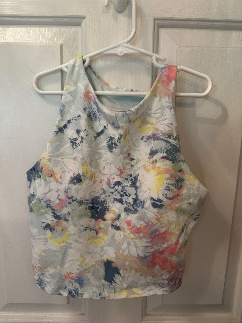 Old Navy Active Floral Watercolor Crop Top Sport Bra Small